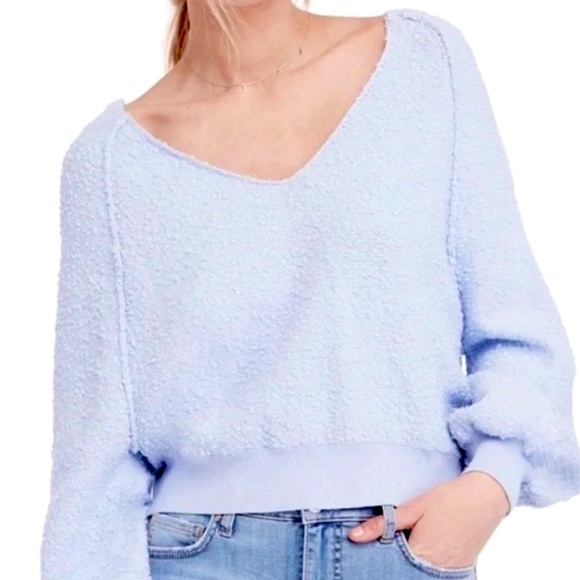 Free People Found My Friend Sweater Size: XS, Light Blue - Picture 1 of 13